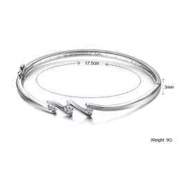 Brățară Din Titan Placată Cu Platină, Antialergice, De Calitate Și Cantitate Garantate, Pentru Femei, Cu Strasuri Și Strasuri.