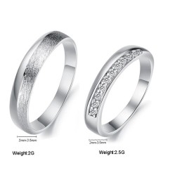 Inel De Titan Placat Cu Platină, De Renume Mondial, Pentru Îndrăgostiți, Cu Strasuri