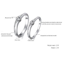 Inel Din Titan Placat Cu Platină, Calitate Și Cantitate Garantate, Pentru Îndrăgostiți, Cu Stras