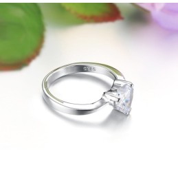 Inel De Titan Placat Cu Platină, Model Feminin, Cu Inimă De Inimă, Regina Calității, Cu Strasuri