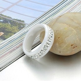 Inelul Ceramic Din Tungsten De Calitate, Regina, Cu Strasuri