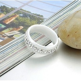 Inelul Ceramic Din Tungsten De Calitate, Regina, Cu Strasuri