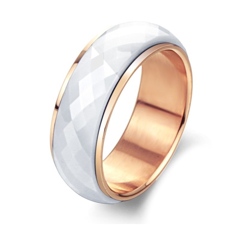 Inel Ceramic Din Tungsten Alb, De Calitate Stabilă