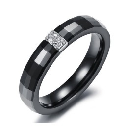 Inel Ceramic Din Tungsten Cu Romb Ușor De Utilizat Pentru Îndrăgostiți