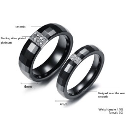 Inel Ceramic Din Tungsten Cu Romb Ușor De Utilizat Pentru Îndrăgostiți