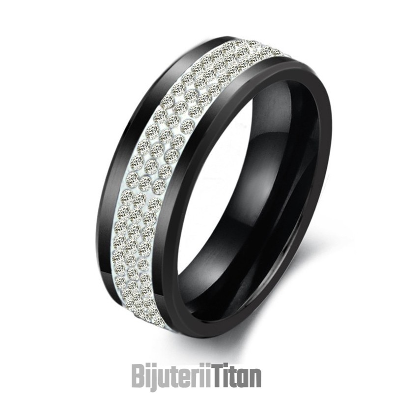 Inel Ceramic Din Tungsten Negru De Calitate Excelentă Cu Stras Inel Ceramic Din Tungsten Negru De Calitate Excelentă Cu Stras