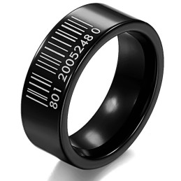 Inel Ceramic Din Tungsten Cu Coduri De Bare Negre, Renumit La Nivel Mondial