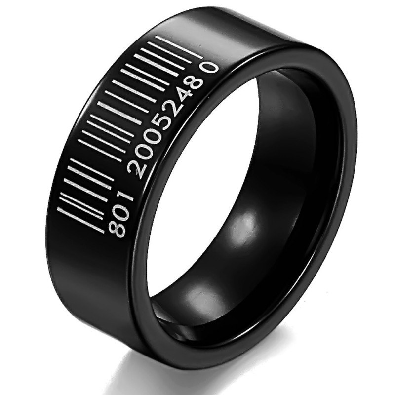 Inel Ceramic Din Tungsten Cu Coduri De Bare Negre, Renumit La Nivel Mondial Inel Ceramic Din Tungsten Cu Coduri De Bare Negre, Renumit La Nivel Mondial