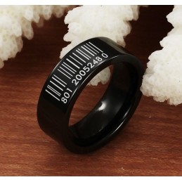 Inel Ceramic Din Tungsten Cu Coduri De Bare Negre, Renumit La Nivel Mondial