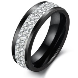 Inel Ceramic Din Tungsten Negru, De Înaltă Performanță, Cu Strasuri