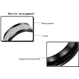 Inel Ceramic Din Tungsten Negru, De Înaltă Performanță, Cu Strasuri