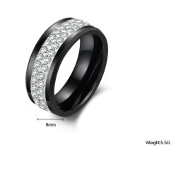 Inel Ceramic Din Tungsten Negru, De Înaltă Performanță, Cu Strasuri