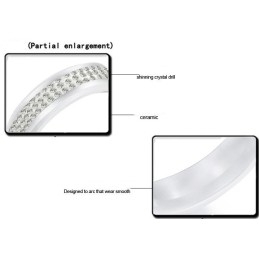 Inel Ceramic Din Tungsten Alb De Înaltă Calitate Cu Stras