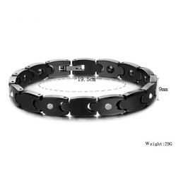 Brățară Ceramică Din Tungsten Negru De Înaltă Calitate Cu Stras