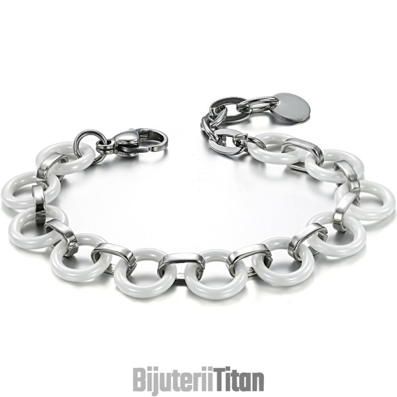 Brățară Ceramică Din Tungsten Alb, Regina Calității Pentru Femei Brățară Ceramică Din Tungsten Alb, Regina Calității Pentru Femei