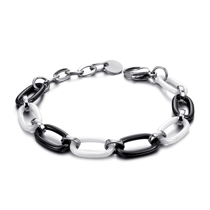 Brățară Ceramică Din Tungsten Alb-Negru De Înaltă Calitate Pentru Femei Brățară Ceramică Din Tungsten Alb-Negru De Înaltă Calitate Pentru Femei