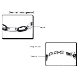 Brățară Ceramică Din Tungsten Alb-Negru De Înaltă Calitate Pentru Femei