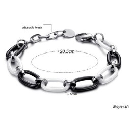 Brățară Ceramică Din Tungsten Alb-Negru De Înaltă Calitate Pentru Femei