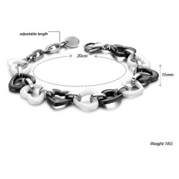 Brățară Ceramică Din Tungsten Cu Model Inimă, Completă În Specificații
