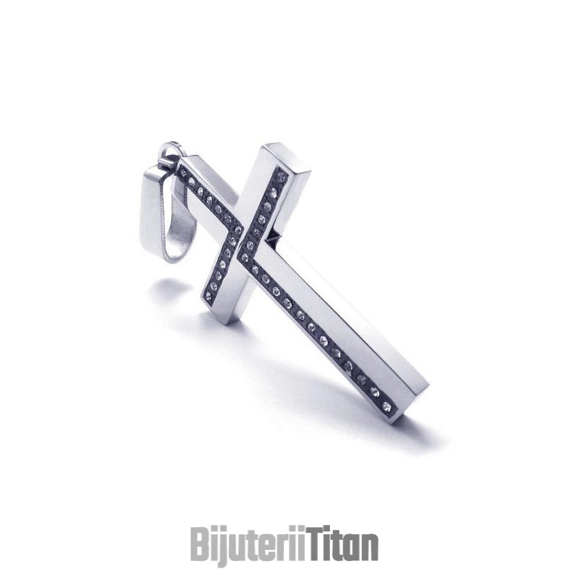 Pandantiv Din Titan Cu Cruce Pentru Bărbați La Modă - Free Chian