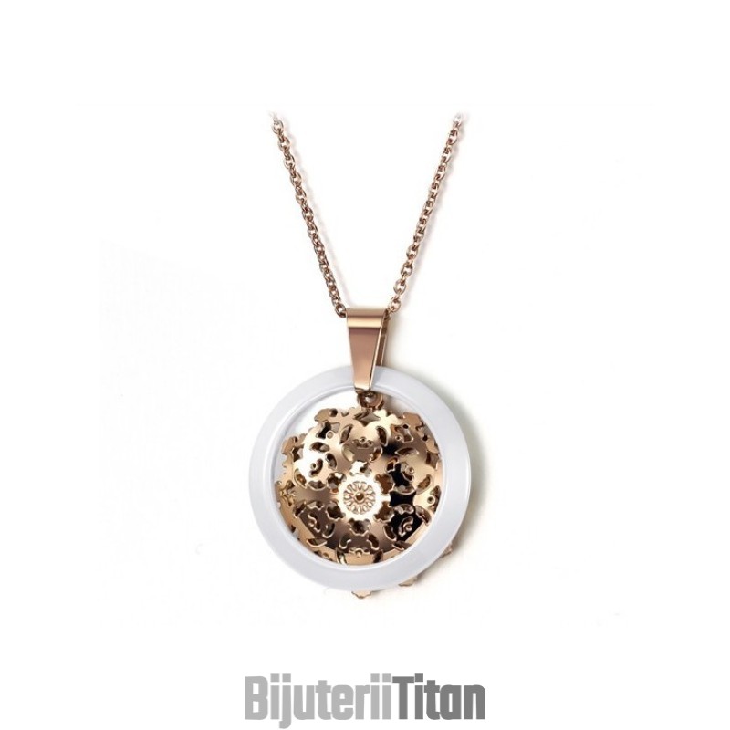 Colier Din Ceramică De Tungsten Placat Cu Aur Roz De Calitate Fiabilă Colier Din Ceramică De Tungsten Placat Cu Aur Roz De Calitate Fiabilă
