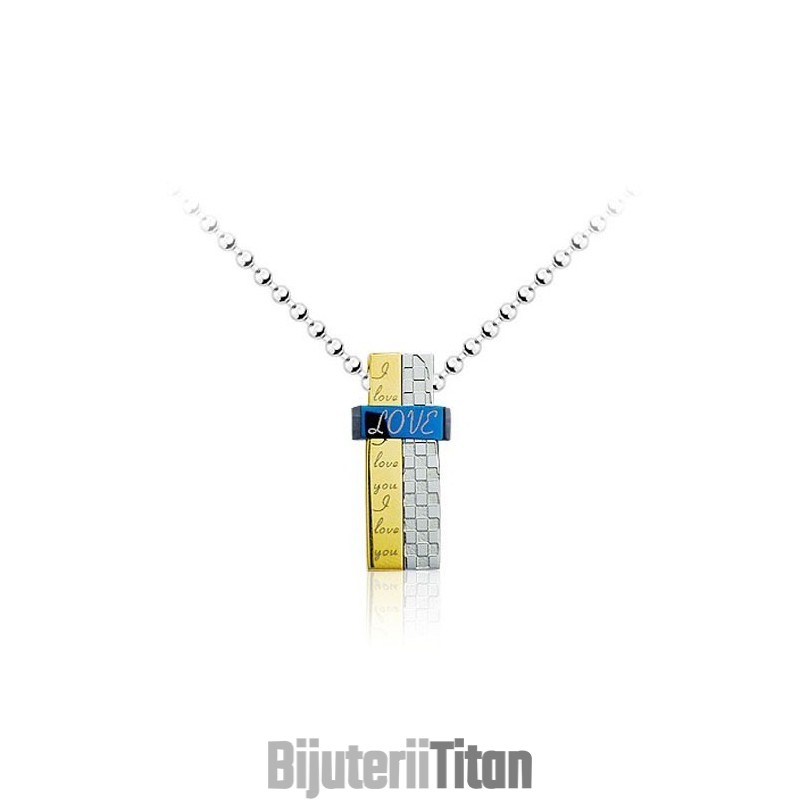 Pandantiv Delicat Detașabil Din Titan, Albastru Și Alb, Pentru Bărbați - Lanț Gratuit Pandantiv Delicat Detașabil Din Titan, Albastru Și Alb, Pentru Bărbați - Lanț Gratuit