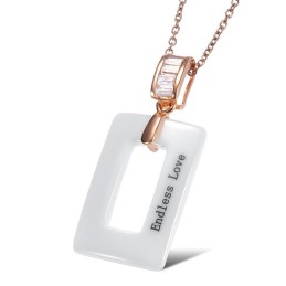 Colier Din Ceramică De Tungsten, De Formă Pătrată, Pentru Femei, De Renume Mondial