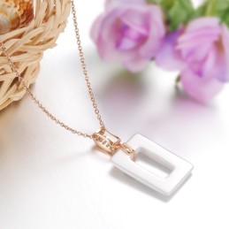 Colier Din Ceramică De Tungsten, De Formă Pătrată, Pentru Femei, De Renume Mondial