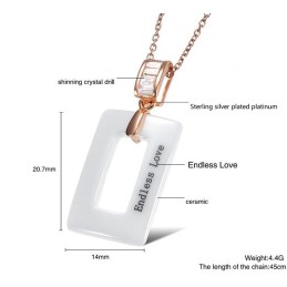 Colier Din Ceramică De Tungsten, De Formă Pătrată, Pentru Femei, De Renume Mondial