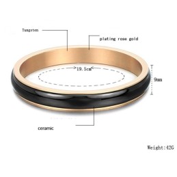Brățară Ceramică Din Tungsten Negru De Înaltă Calitate