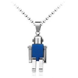Pandantiv Drăguț Din Titan, Albastru, Cu Aspect De Robot, Pentru Bărbați - Lanț Gratuit