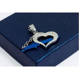 Pandantiv Elegant Pentru Bărbați Din Titan Albastru Love - Lanț Gratuit