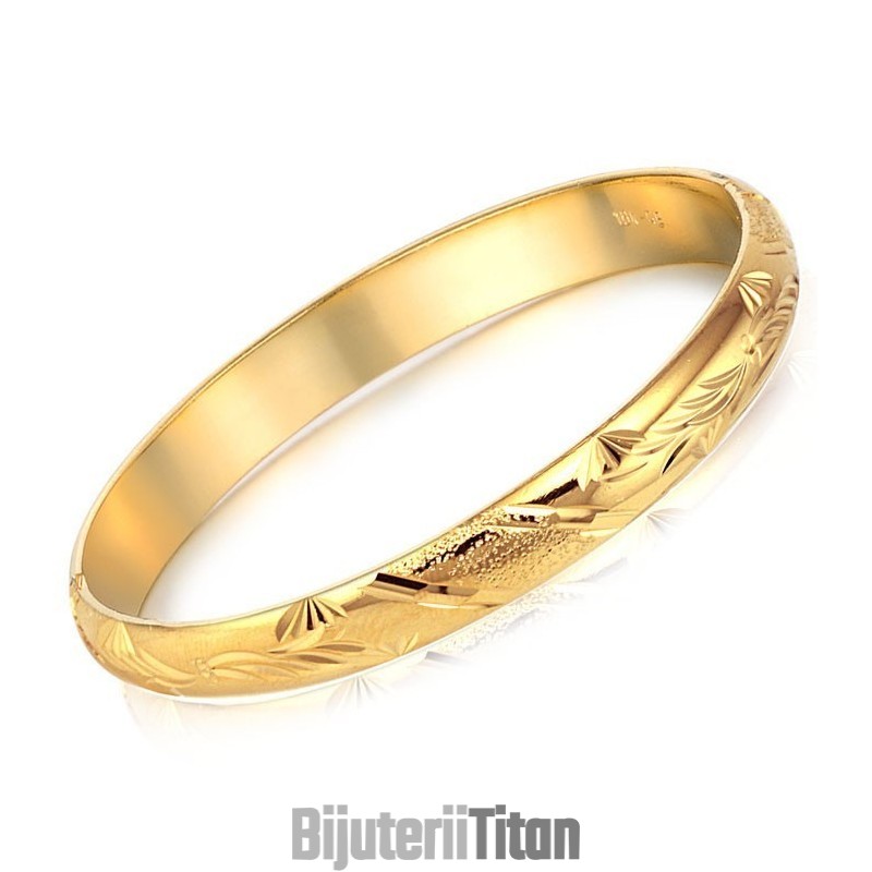 Brățară Placată Cu Aur De 18K, Cu Model Floral De Înaltă Calitate Pentru Femei Brățară Placată Cu Aur De 18K, Cu Model Floral De Înaltă Calitate Pentru Femei