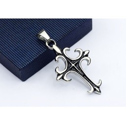 Pandantiv Elegant Pentru Bărbați, Din Titan Negru, Cu Cruce - Lanț Gratuit