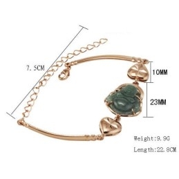 Brățară Placată Cu Aur De 18K, De Calitate Fiabilă, Cu Buddha Din Jad