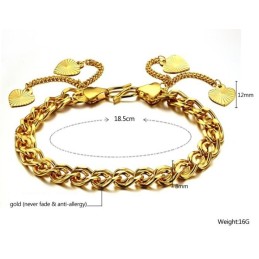 Brățară Placată Cu Aur De 18K Cu Model Inimă De Femeie, Calitate Și Cantitate Garantate