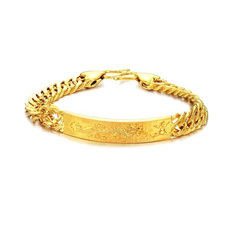 Brățară Placată Cu Aur De 18K Cu Model De Dragon Masculin, Completă În Specificații Brățară Placată Cu Aur De 18K Cu Model De Dragon Masculin, Completă În Specificații
