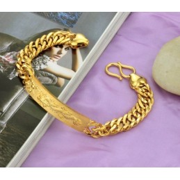 Brățară Placată Cu Aur De 18K Cu Model De Dragon Masculin, Completă În Specificații