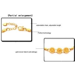 Brățară Placată Cu Aur De 18K, În Formă De Floare, De Calitate Stabilă Pentru Femei