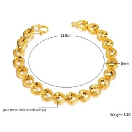 Brățară Placată Cu Aur De 18K, De Înaltă Calitate, Cu Model Inimă Pentru Femei