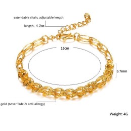 Brățară Placată Cu Aur De 18K Pentru Femei, Calitate Și Cantitate Garantate