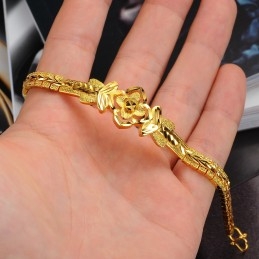 Brățară Placată Cu Aur De 18K, Cu Model Decorativ Rafinat Pentru Femei De Înaltă Calitate