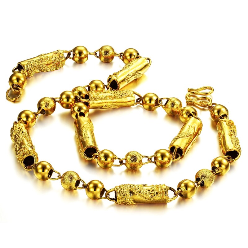 Colier Placat Cu Aur De 18K, Cu Model De Dragon Masculin De Înaltă Calitate Colier Placat Cu Aur De 18K, Cu Model De Dragon Masculin De Înaltă Calitate