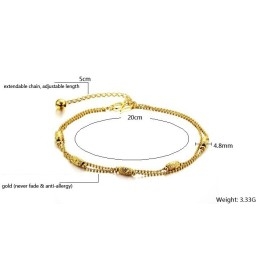 Brățară De Gleznă Placată Cu Aur De 18K, Completă În Specificații