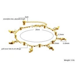 Brățară De Gleznă Placată Cu Aur De 18K, În Formă De Delfin Femelă, De Calitate Stabilă