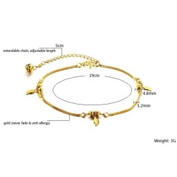 Brățară De Gleznă Placată Cu Aur De 18K, În Formă De Frunză, De Sex Feminin, Se Vinde Bine În Toată Lumea