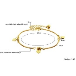 Calitate Și Cantitate Garantate, Brățară De Gleznă Cu Model Inimă, Placată Cu Aur De 18K