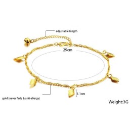Brățară De Gleznă Placată Cu Aur De 18K, Completă În Specificații