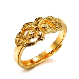 Inel Placat Cu Aur De 18K, Cu Model Floral Feminin De Înaltă Calitate
