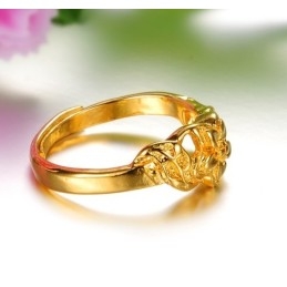 Inel Placat Cu Aur De 18K, Cu Model Floral Feminin De Înaltă Calitate